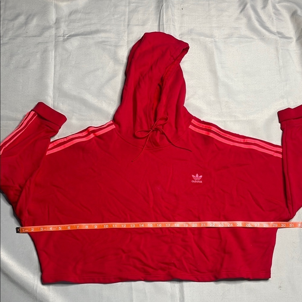 Adidas Red Hoodie with Classic 3 Stripes - Picture 6 of 8